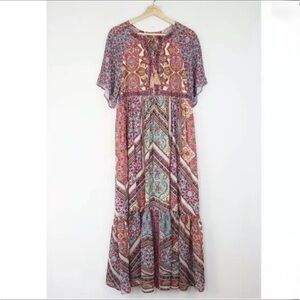 Anthropologie Kachel boho ethereal flowy feminine maxi dress size S